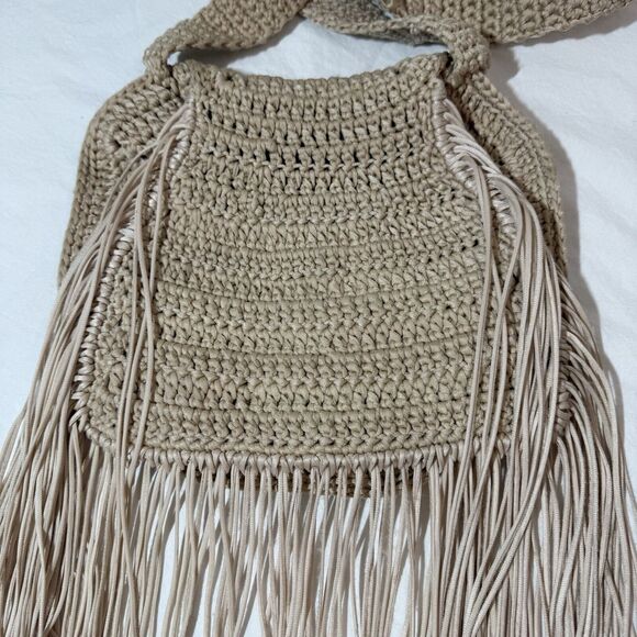 Bohemian Crochet Purse Hippy Boho Knit Fringe CottageCore Bag Festival Festival - Picture 6 of 13